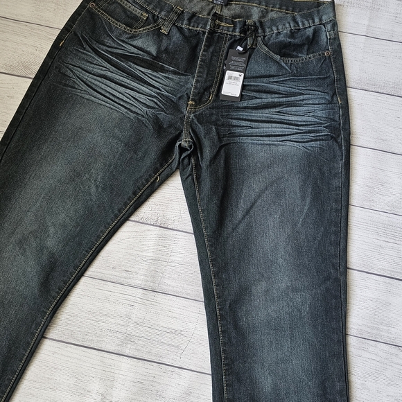 Men's Dark Indigo Denim Jeans 40x34 Tall Length - Picture 2 of 16